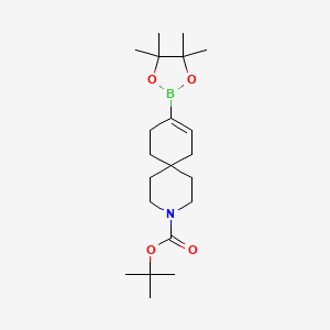 tert-Butyl 9-(4,4,5,5-tetramethyl-1,3,2-dioxaborolan-2-yl)-3-azaspiro[5.5]undec-8-ene-3-carboxylate chemical structure (CAS 1628502-01-1)