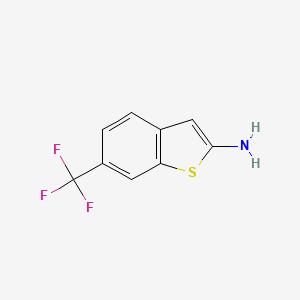 6-(Trifluoromethyl)benzo[b]thiophen-2-amine chemical structure (CAS 1628546-77-9)