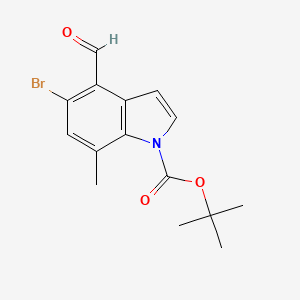 tert-Butyl 5-bromo-4-formyl-7-methyl-1H-indole-1-carboxylate chemical structure (CAS 1628640-26-5)