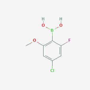 (4-Chloro-2-fluoro-6-methoxyphenyl)boronic acid chemical structure (CAS 1628684-10-5)