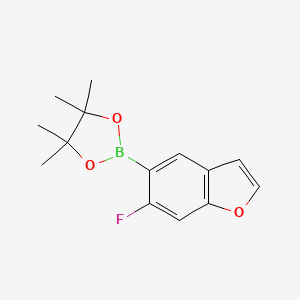 2-(6-Fluorobenzofuran-5-yl)-4,4,5,5-tetramethyl-1,3,2-dioxaborolane chemical structure (CAS 1628703-38-7)