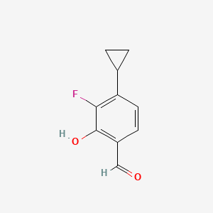 4-Cyclopropyl-3-fluoro-2-hydroxybenzaldehyde chemical structure (CAS 1628750-60-6)