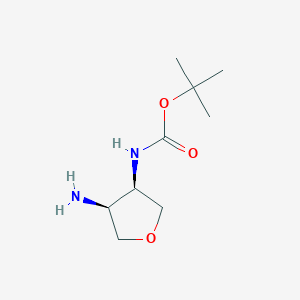 tert-Butyl ((3R,4S)-4-aminotetrahydrofuran-3-yl)carbamate chemical structure (CAS 1628794-75-1)