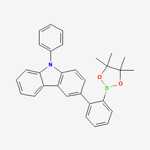 9-Phenyl-3-(2-(4,4,5,5-tetramethyl-1,3,2-dioxaborolan-2-yl)phenyl)-9H-carbazole chemical structure (CAS 1628817-49-1)