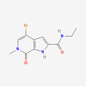 4-Bromo-N-ethyl-6-methyl-7-oxo-6,7-dihydro-1H-pyrrolo[2,3-c]pyridine-2-carboxamide chemical structure (CAS 1628864-79-8)