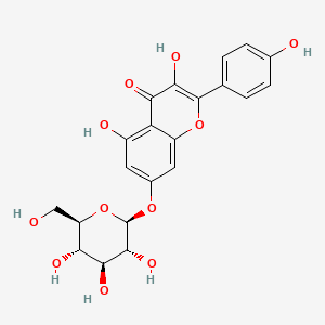 3,5-Dihydroxy-2-(4-hydroxyphenyl)-7-(((2S,3R,4S,5S,6R)-3,4,5-trihydroxy-6-(hydroxymethyl)tetrahydro-2H-pyran-2-yl)oxy)-4H-chromen-4-one chemical structure (CAS 16290-07-6)