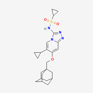 N-(7-(Adamantan-1-ylmethoxy)-6-cyclopropyl-[1,2,4]triazolo[4,3-a]pyridin-3-yl)cyclopropanesulfonamide chemical structure (CAS 1629063-81-5)