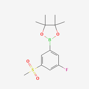 2-(3-Fluoro-5-(methylsulfonyl)phenyl)-4,4,5,5-tetramethyl-1,3,2-dioxaborolane chemical structure (CAS 1629134-61-7)