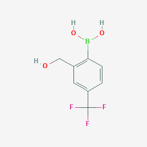 2-(Hydroxymethyl)-4-(trifluoromethyl)phenylboronic acid chemical structure (CAS 1629148-48-6)