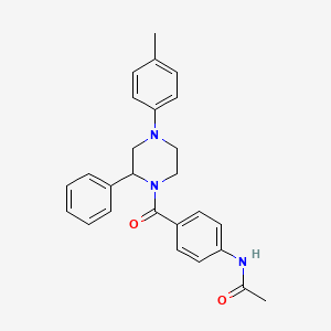 N-(4-(2-Phenyl-4-(p-tolyl)piperazine-1-carbonyl)phenyl)acetamide chemical structure (CAS 1629166-02-4)