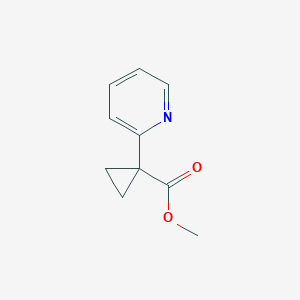 Methyl 1-(pyridin-2-yl)cyclopropanecarboxylate chemical structure (CAS 162960-27-2)