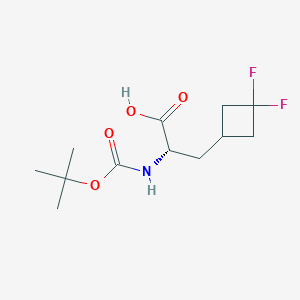 (S)-2-((tert-Butoxycarbonyl)amino)-3-(3,3-difluorocyclobutyl)propanoic acid chemical structure (CAS 1629681-42-0)