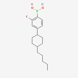(2-Fluoro-4-(trans-4-pentylcyclohexyl)phenyl)boronic acid chemical structure (CAS 163006-96-0)