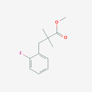 Methyl 3-(2-fluorophenyl)-2,2-dimethylpropanoate chemical structure (CAS 1630085-71-0)