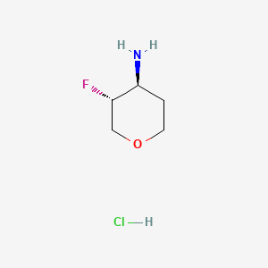 (3R,4S)-3-Fluorotetrahydro-2H-pyran-4-amine hydrochloride chemical structure (CAS 1630815-55-2)