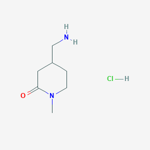 4-(Aminomethyl)-1-methylpiperidin-2-one hydrochloride chemical structure (CAS 1630907-14-0)
