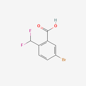 5-Bromo-2-(difluoromethyl)benzoic acid chemical structure (CAS 1630983-04-8)