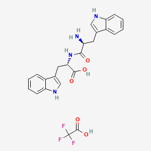 (S)-2-((S)-2-Amino-3-(1H-indol-3-yl)propanamido)-3-(1H-indol-3-yl)propanoic acid 2,2,2-trifluoroacetate chemical structure (CAS 1631031-74-7)