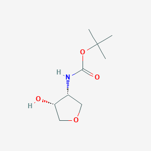 tert-Butyl ((3R,4R)-rel-4-hydroxytetrahydrofuran-3-yl)carbamate chemical structure (CAS 1631070-69-3)