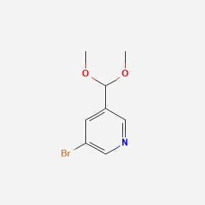3-Bromo-5-(dimethoxymethyl)pyridine chemical structure (CAS 163163-79-9)