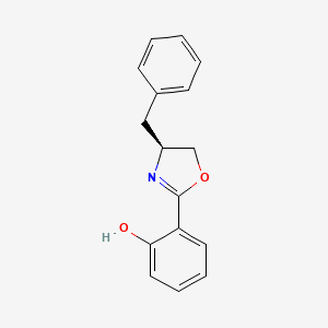 (S)-2-(4-Benzyl-4,5-dihydrooxazol-2-yl)phenol chemical structure (CAS 163165-92-2)