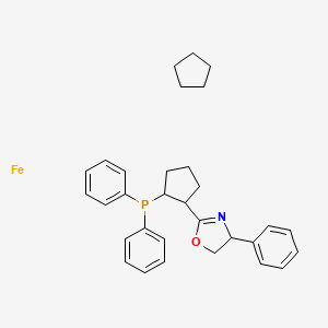 (2Sp)-1-[(4S)-4,5-Dihydro-4-phenyl-2-oxazolyl]-2-(diphenylphosphino)ferrocene chemical structure (CAS 163169-12-8)