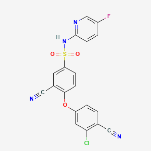 4-(3-Chloro-4-cyanophenoxy)-3-cyano-N-(5-fluoropyridin-2-yl)benzenesulfonamide chemical structure (CAS 1632002-28-8)