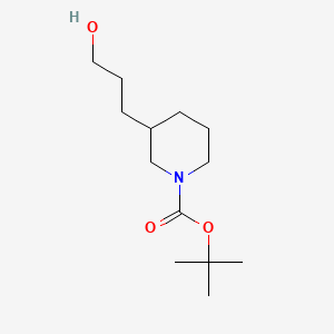 tert-Butyl 3-(3-hydroxypropyl)piperidine-1-carboxylate chemical structure (CAS 163210-22-8)