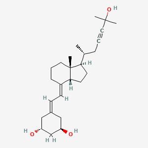 (1R,3R)-5-(2-((1R,3aR,7aR,E)-1-((R)-6-Hydroxy-6-methylhept-4-yn-2-yl)-7a-methyloctahydro-4H-inden-4-ylidene)ethylidene)cyclohexane-1,3-diol chemical structure (CAS 163217-09-2)