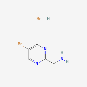 (5-Bromopyrimidin-2-yl)methanamine hydrobromide chemical structure (CAS 1632285-95-0)