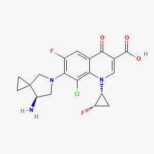 7-((S)-7-Amino-5-azaspiro[2.4]heptan-5-yl)-8-chloro-6-fluoro-1-((1R,2S)-2-fluorocyclopropyl)-4-oxo-1,4-dihydroquinoline-3-carboxylic acid Sesquihydrate chemical structure (CAS 163253-35-8)