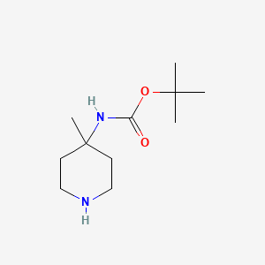 tert-Butyl (4-methylpiperidin-4-yl)carbamate chemical structure (CAS 163271-08-7)