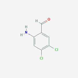 2-Amino-4,5-dichlorobenzaldehyde chemical structure (CAS 163458-94-4)