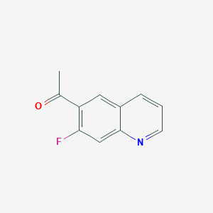 1-(7-Fluoroquinolin-6-yl)ethan-1-one chemical structure (CAS 1635407-21-4)