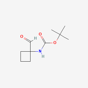 tert-Butyl (1-formylcyclobutyl)carbamate chemical structure (CAS 163554-55-0)