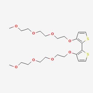 3,3'-Bis(2-(2-(2-methoxyethoxy)ethoxy)ethoxy)-2,2'-bithiophene chemical structure (CAS 1636120-18-7)