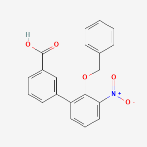 2'-(Benzyloxy)-3'-nitro-[1,1'-biphenyl]-3-carboxylic acid chemical structure (CAS 1636137-55-7)