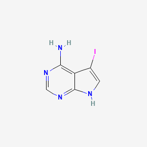 5-Iodo-7H-pyrrolo[2,3-d]pyrimidin-4-amine chemical structure (CAS 163622-50-2)