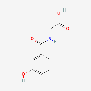 (3-Hydroxybenzoyl)glycine chemical structure (CAS 1637-75-8)