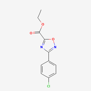 Ethyl 3-(4-chlorophenyl)-1,2,4-oxadiazole-5-carboxylate chemical structure (CAS 163719-69-5)