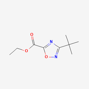 Ethyl 3-(tert-butyl)-1,2,4-oxadiazole-5-carboxylate chemical structure (CAS 163719-73-1)
