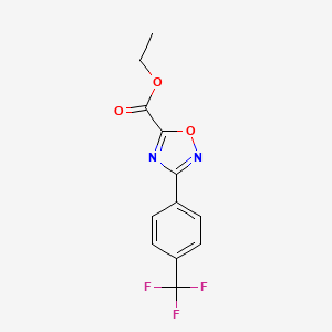 Ethyl 3-(4-(trifluoromethyl)phenyl)-1,2,4-oxadiazole-5-carboxylate chemical structure (CAS 163719-82-2)