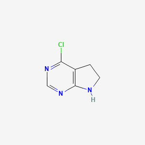 4-Chloro-6,7-dihydro-5H-pyrrolo[2,3-d]pyrimidine chemical structure (CAS 16372-08-0)