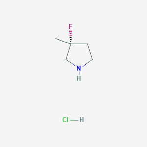 (R)-3-Fluoro-3-methylpyrrolidine hydrochloride chemical structure (CAS 1637399-36-0)
