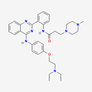 N-(2-(4-((4-(2-(Diethylamino)ethoxy)phenyl)amino)quinazolin-2-yl)phenyl)-3-(4-methylpiperazin-1-yl)propanamide chemical structure (CAS 1637443-98-1)