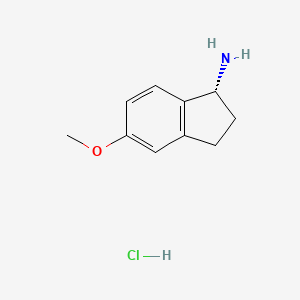 (R)-5-Methoxy-2,3-dihydro-1H-inden-1-amine hydrochloride chemical structure (CAS 1637453-85-0)