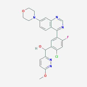 (2-Chloro-4-fluoro-5-(7-morpholinoquinazolin-4-yl)phenyl)(6-methoxypyridazin-3-yl)methanol chemical structure (CAS 1637542-34-7)