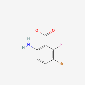 Methyl 6-amino-3-bromo-2-fluorobenzoate chemical structure (CAS 1637774-20-9)