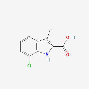 7-Chloro-3-methyl-1H-indole-2-carboxylic acid chemical structure (CAS 16381-48-9)