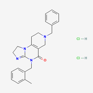 7-Benzyl-4-(2-methylbenzyl)-2,4,6,7,8,9-hexahydroimidazo[1,2-a]pyrido[3,4-e]pyrimidin-5(1H)-one dihydrochloride chemical structure (CAS 1638178-82-1)